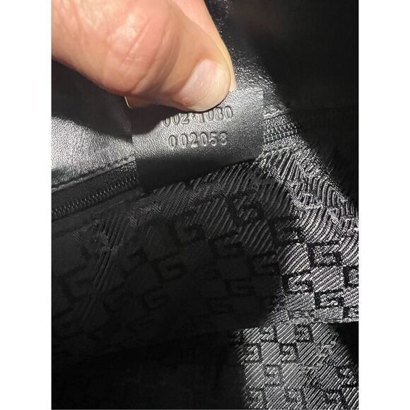Gucci Handbag Authentic Black Suede Leather Handle Authentic w serial # Vintage - Picture 7 of 12